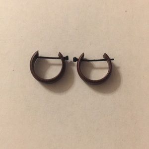 Pack of 10 Small Wooden Hoop Earrings